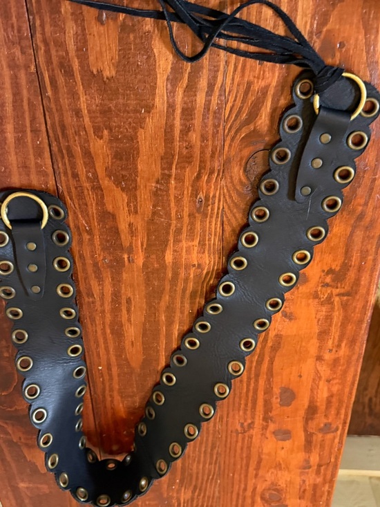 Tasha Polizzi Wide Black Soft Leather Grommet Lace-Up Belt main image 2